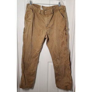 Carhartt Relaxed Fit Washed Twill Dungaree Dark Khaki Pants 40 x 30 B324-DKH